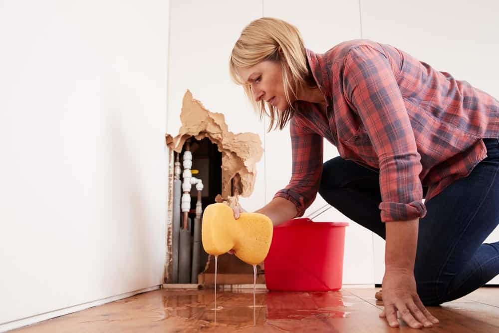 flooded home due to burst pipe