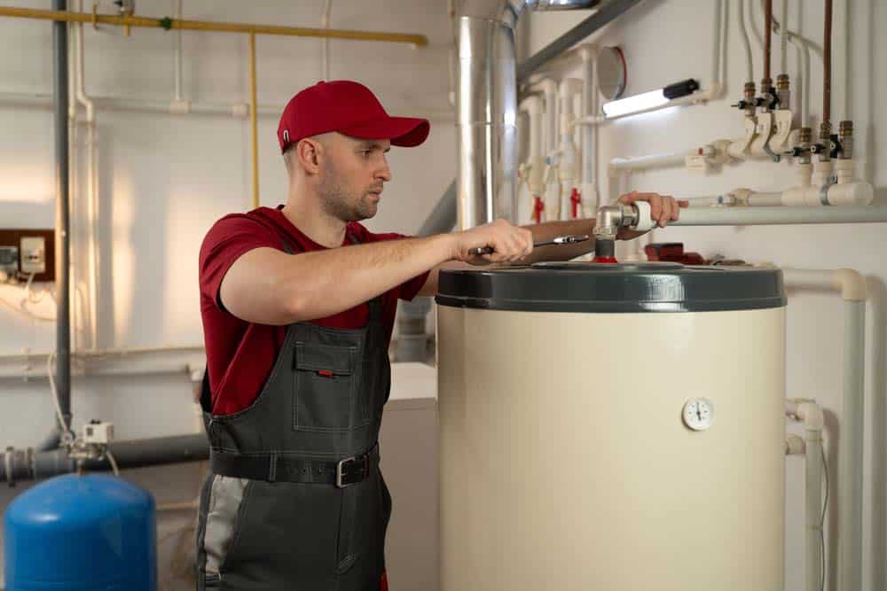 plumber inspecting a water heater New Port Richey, FL